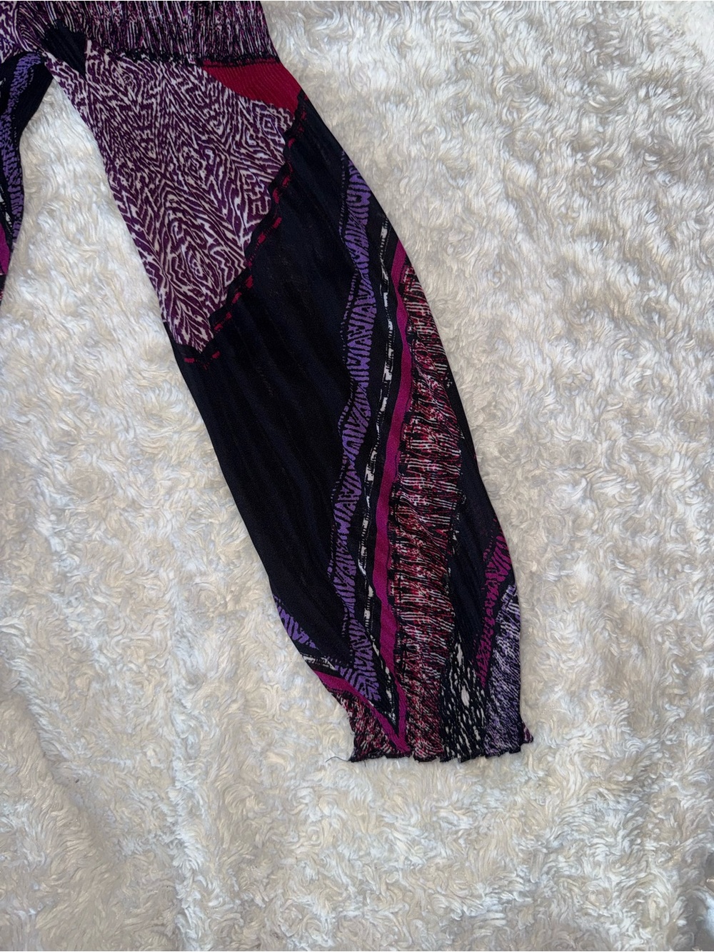 Valerie Stevens M Boho Abstract Print Sheer Tunic Blouse Purple - Picture 4 of 5